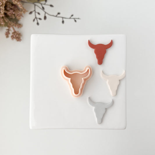 Bull Head Clay Cutter | Bull Head Polymer Clay Cutter for DIY Western Earrings Ranch-Style Jewelry and Handmade Country Accessories