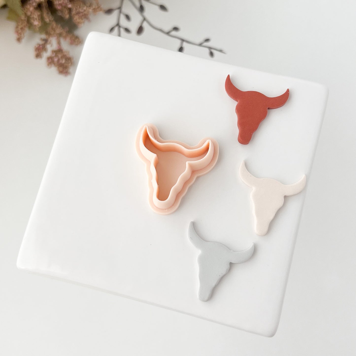 Bull Head Clay Cutter | Bull Head Polymer Clay Cutter for DIY Western Earrings Ranch-Style Jewelry and Handmade Country Accessories