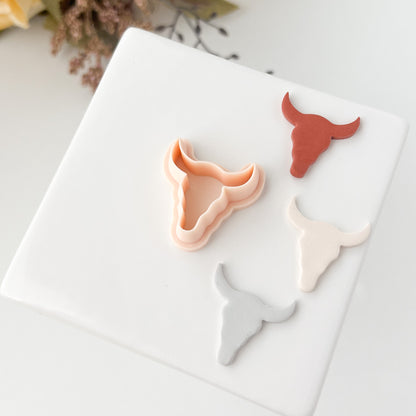 Bull Head Clay Cutter | Bull Head Polymer Clay Cutter for DIY Western Earrings Ranch-Style Jewelry and Handmade Country Accessories