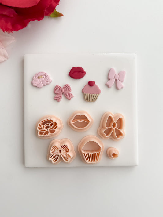 Valentine's Day Stud Pack No. 1 Clay Cutter Set | Valentine's Day Stud Pack Polymer Clay Cutter Set for DIY Romantic Earrings Love Jewelry and Handmade Valentine's Accessories