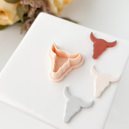 Bull Head Clay Cutter | Bull Head Polymer Clay Cutter for DIY Western Earrings Ranch-Style Jewelry and Handmade Country Accessories