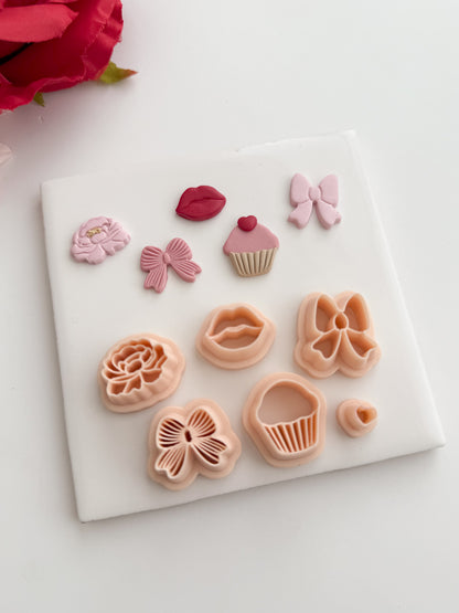 Valentine's Day Stud Pack No. 1 Clay Cutter Set | Valentine's Day Stud Pack Polymer Clay Cutter Set for DIY Romantic Earrings Love Jewelry and Handmade Valentine's Accessories