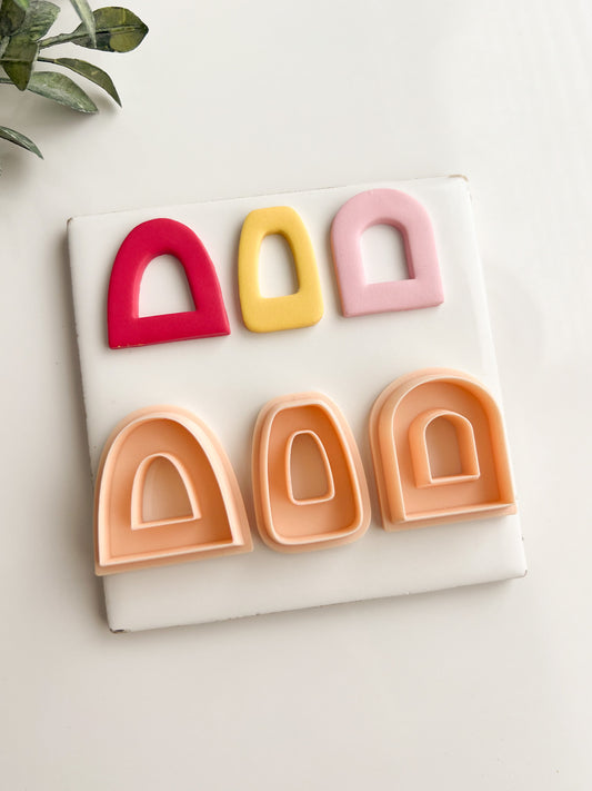 Rounded Donut Arch Trio Clay Cutter | Rounded Donut Arch Polymer Clay Cutter Set for DIY Earrings Unique Jewelry and Playful Handmade Accessories