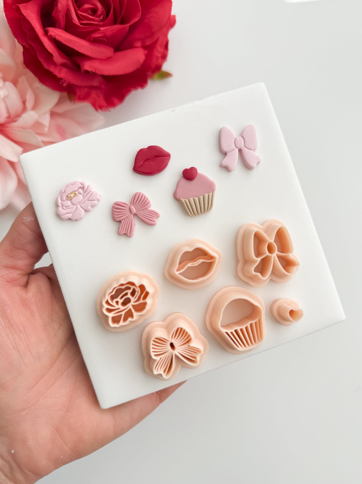 Valentine's Day Stud Pack No. 1 Clay Cutter Set | Valentine's Day Stud Pack Polymer Clay Cutter Set for DIY Romantic Earrings Love Jewelry and Handmade Valentine's Accessories