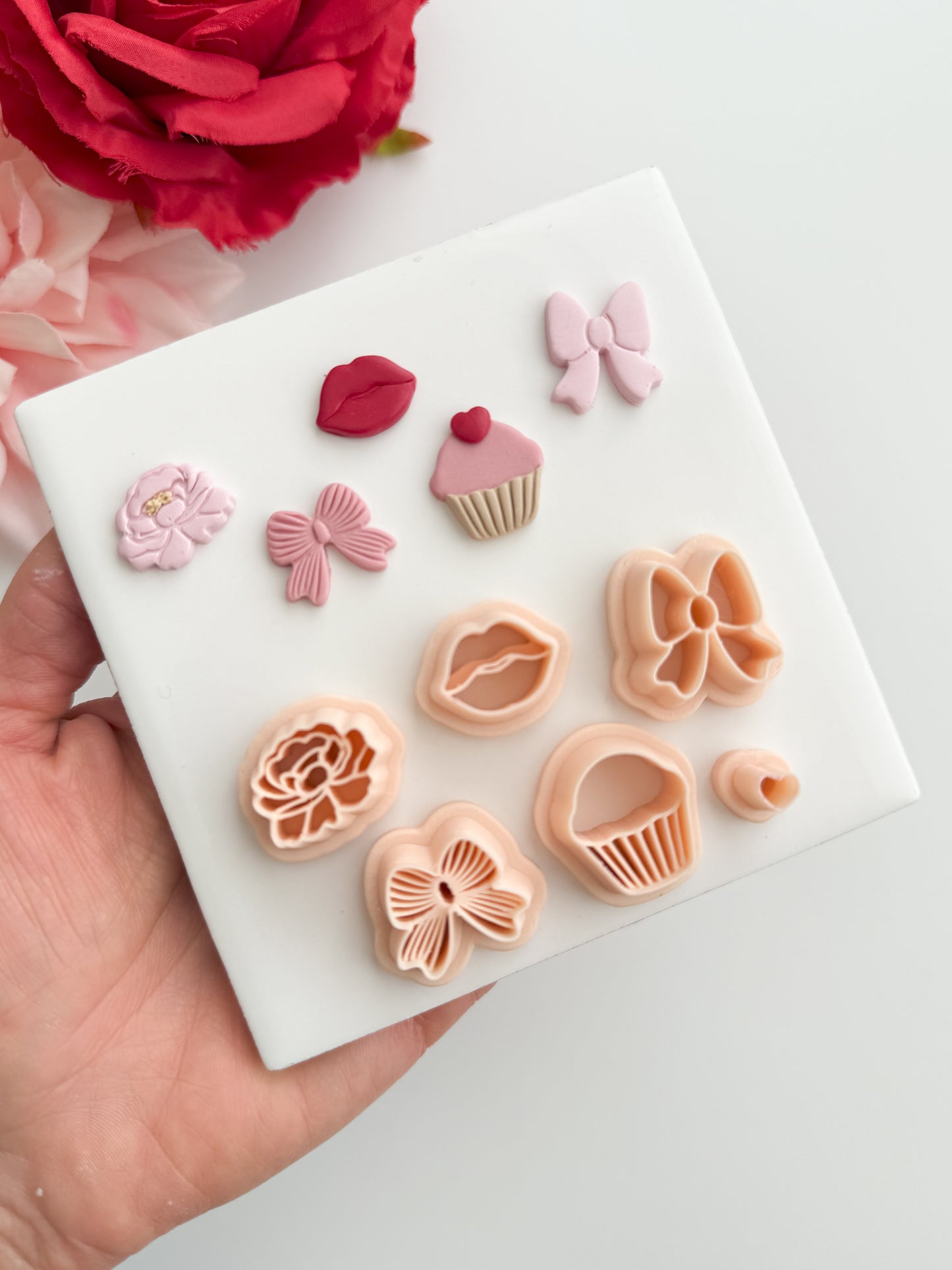 Valentine's Day Stud Pack No. 1 Clay Cutter Set | Valentine's Day Stud Pack Polymer Clay Cutter Set for DIY Romantic Earrings Love Jewelry and Handmade Valentine's Accessories
