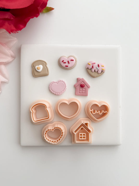 Valentine Mini Bundle No. 1 Clay Cutter Set | Valentine Mini Bundle No. 1 Polymer Clay Cutter Set for DIY Love Earrings Romantic Jewelry and Handmade Valentine's Accessories
