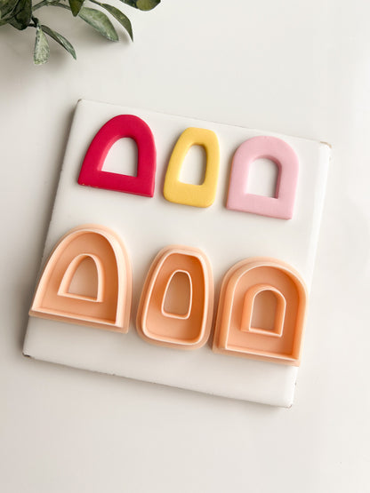 Rounded Donut Arch Trio Clay Cutter | Rounded Donut Arch Polymer Clay Cutter Set for DIY Earrings Unique Jewelry and Playful Handmade Accessories