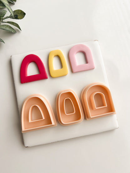Rounded Donut Arch Trio Clay Cutter | Rounded Donut Arch Polymer Clay Cutter Set for DIY Earrings Unique Jewelry and Playful Handmade Accessories