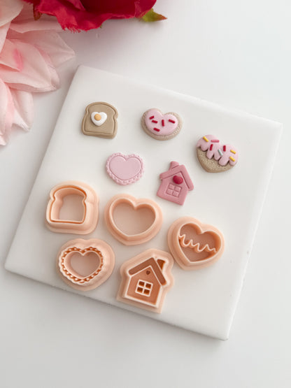 Valentine Mini Bundle No. 1 Clay Cutter Set | Valentine Mini Bundle No. 1 Polymer Clay Cutter Set for DIY Love Earrings Romantic Jewelry and Handmade Valentine's Accessories