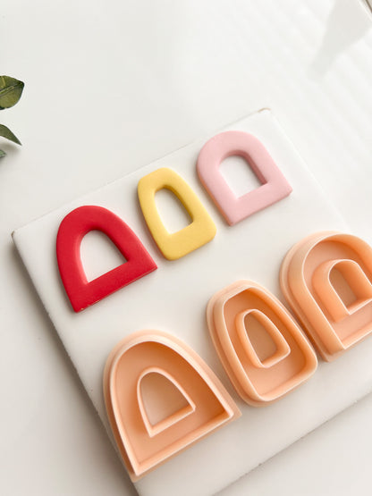 Rounded Donut Arch Trio Clay Cutter | Rounded Donut Arch Polymer Clay Cutter Set for DIY Earrings Unique Jewelry and Playful Handmade Accessories