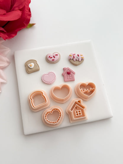 Valentine Mini Bundle No. 1 Clay Cutter Set | Valentine Mini Bundle No. 1 Polymer Clay Cutter Set for DIY Love Earrings Romantic Jewelry and Handmade Valentine's Accessories