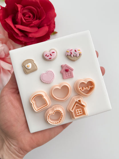 Valentine Mini Bundle No. 1 Clay Cutter Set | Valentine Mini Bundle No. 1 Polymer Clay Cutter Set for DIY Love Earrings Romantic Jewelry and Handmade Valentine's Accessories