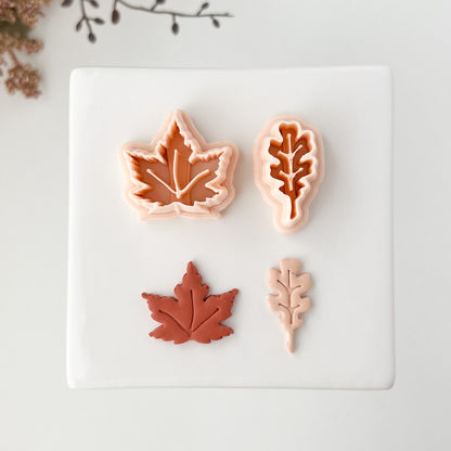 Fall Leaf Set Clay Cutter | Fall Leaf Polymer Clay Cutter Set for DIY Autumn Earrings Seasonal Jewelry Making and Handmade Fall Crafts