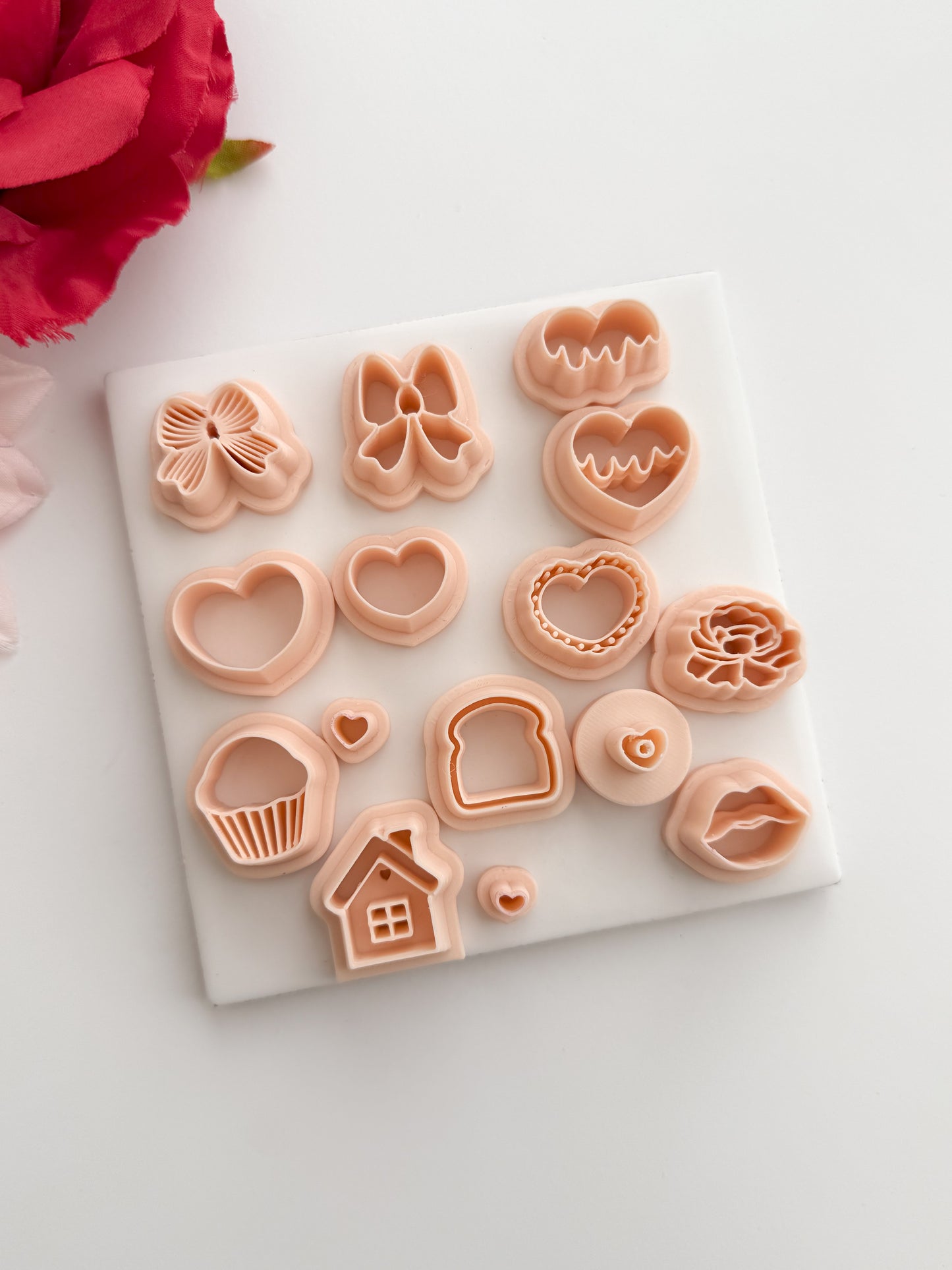Valentine Mini Bundle No. 2 Clay Cutter Set | Valentine Mini Bundle No. 2 Polymer Clay Cutter Set for DIY Romantic Earrings Love Jewelry and Handmade Valentine's Accessories