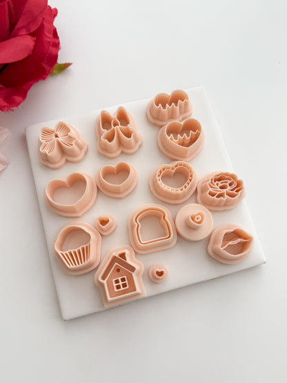 Valentine Mini Bundle No. 2 Clay Cutter Set | Valentine Mini Bundle No. 2 Polymer Clay Cutter Set for DIY Romantic Earrings Love Jewelry and Handmade Valentine's Accessories