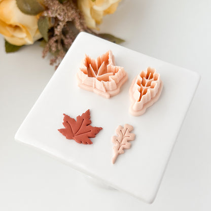 Fall Leaf Set Clay Cutter | Fall Leaf Polymer Clay Cutter Set for DIY Autumn Earrings Seasonal Jewelry Making and Handmade Fall Crafts