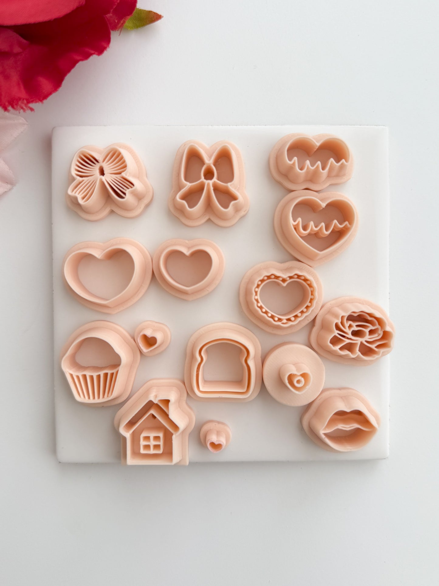 Valentine Mini Bundle No. 2 Clay Cutter Set | Valentine Mini Bundle No. 2 Polymer Clay Cutter Set for DIY Romantic Earrings Love Jewelry and Handmade Valentine's Accessories