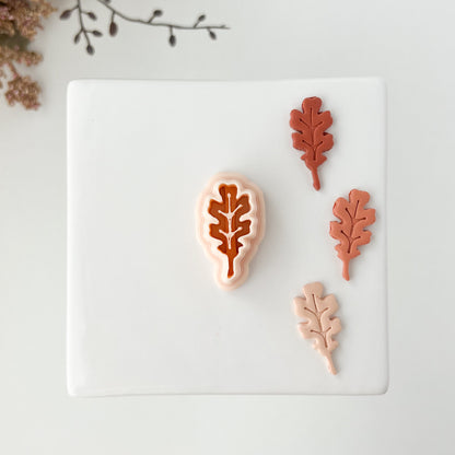 Oak Leaf Clay Cutter | Fall Oak Leaf Polymer Clay Cutter for Nature-Inspired Earrings and Jewelry