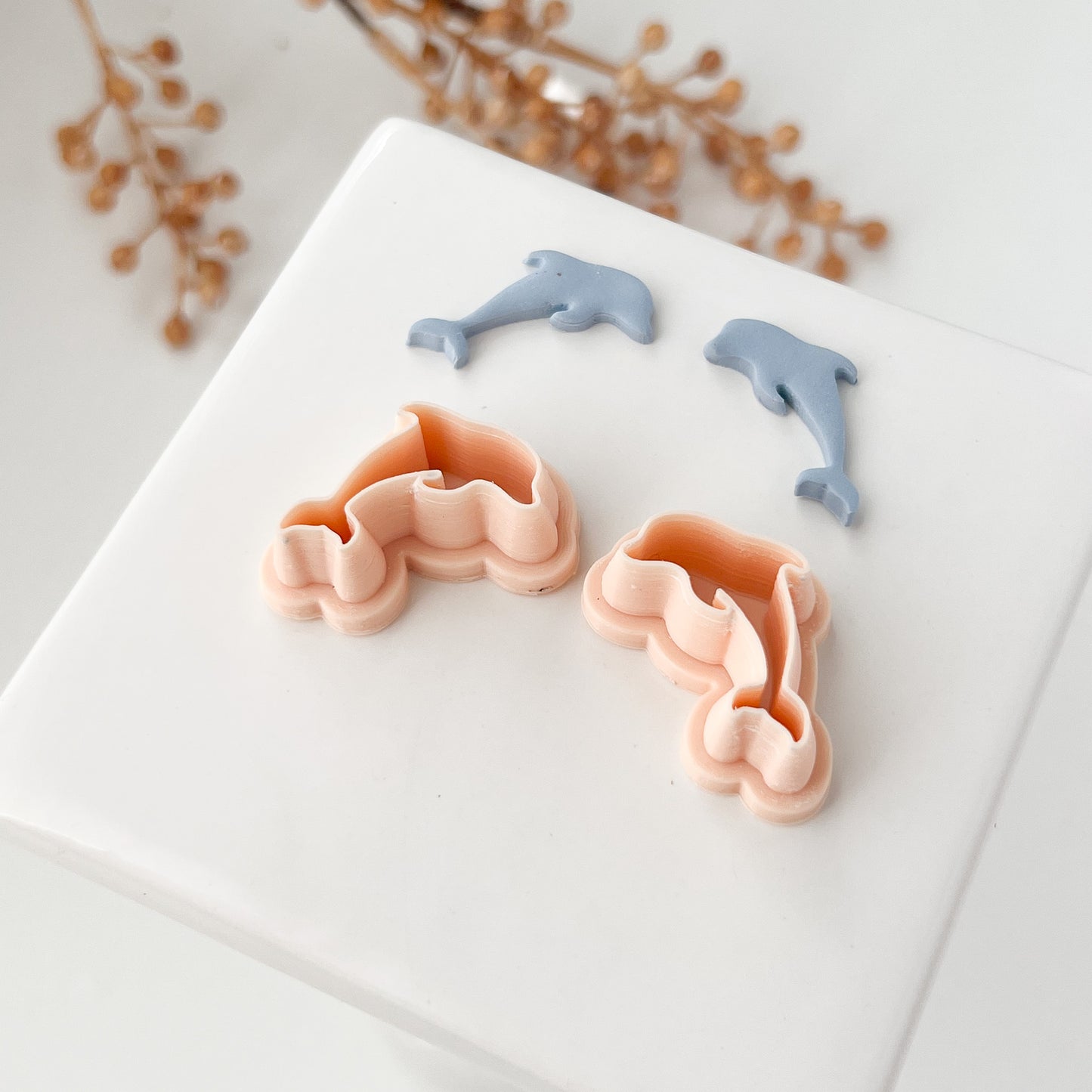 Dolphin Clay Cutter | Dolphin Polymer Clay Cutter for DIY Earrings Ocean-Themed Jewelry and Beach-Inspired Handmade Crafts