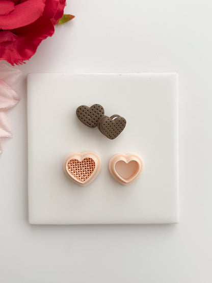 Heart Ice Cream Sandwich Clay Cutter | Heart Ice Cream Sandwich Polymer Clay Cutter for DIY Dessert Earrings Cute Jewelry and Handmade Valentine's Accessories