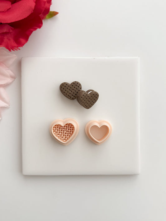 Heart Ice Cream Sandwich Clay Cutter | Heart Ice Cream Sandwich Polymer Clay Cutter for DIY Dessert Earrings Cute Jewelry and Handmade Valentine's Accessories