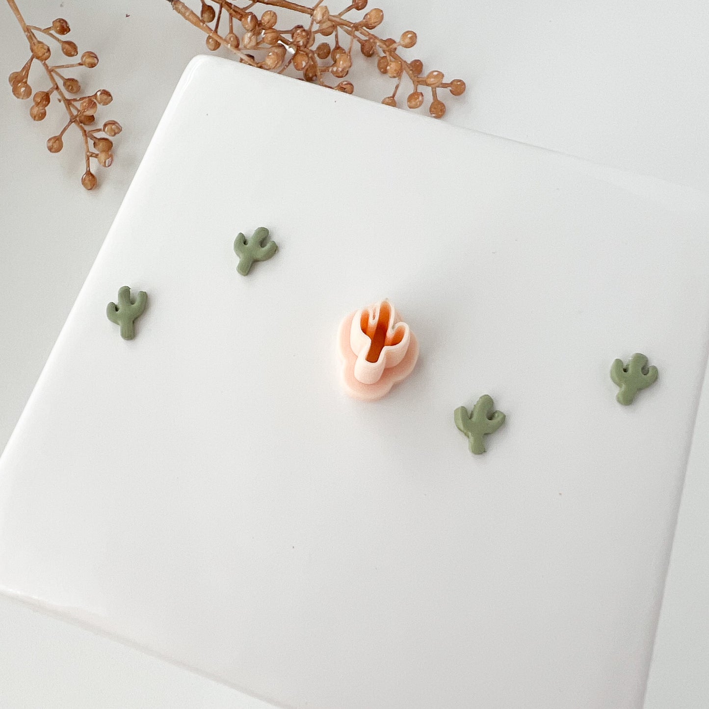 Micro Cactus Clay Cutter | Tiny Cactus Polymer Clay Cutter for DIY Desert Earrings Succulent Jewelry Making Handmade Clay Craft Supplies