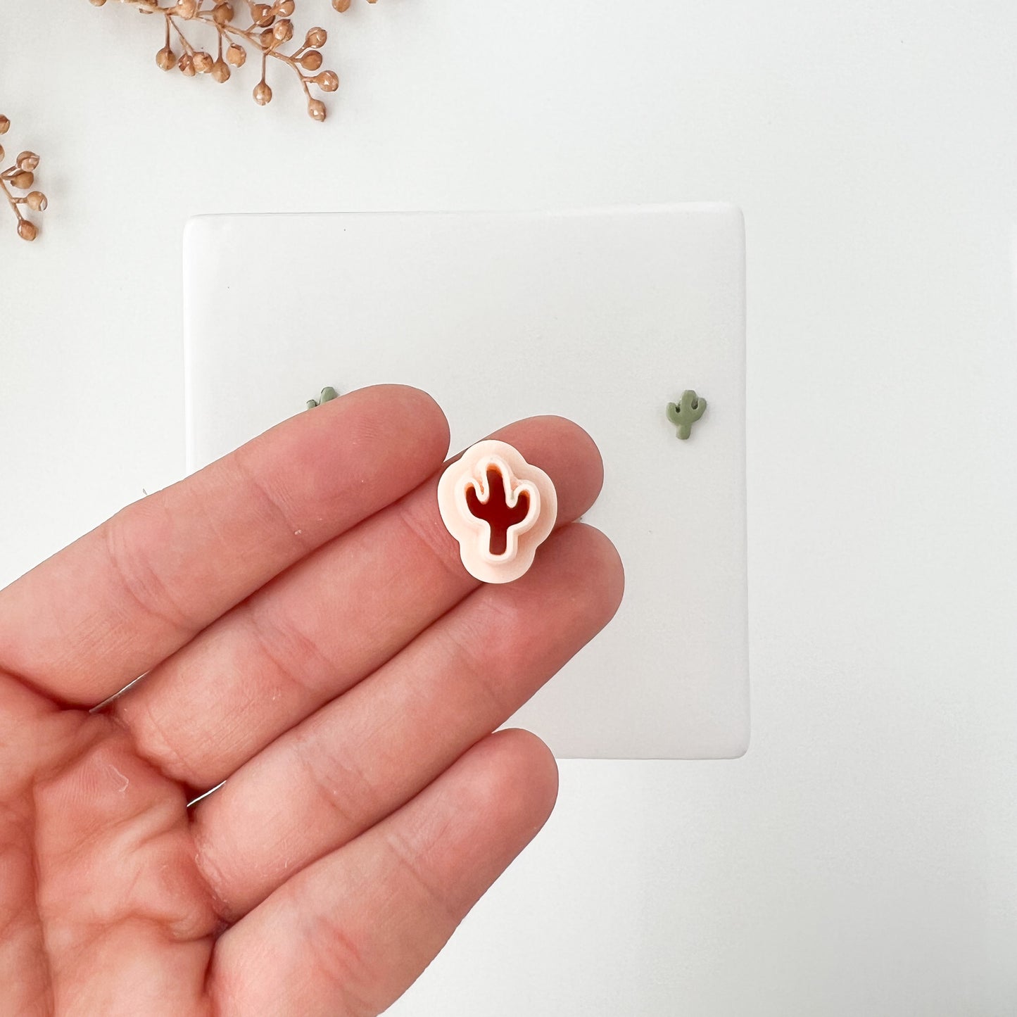 Micro Cactus Clay Cutter | Tiny Cactus Polymer Clay Cutter for DIY Desert Earrings Succulent Jewelry Making Handmade Clay Craft Supplies