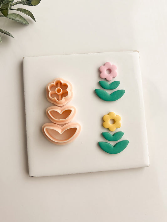 Floral Shape Dangle No. 1 Clay Cutter | Floral Dangle Polymer Clay Cutter for Handmade Earrings DIY Jewelry and Botanical Crafting