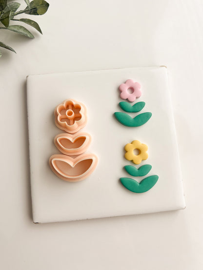Floral Shape Dangle No. 1 Clay Cutter | Floral Dangle Polymer Clay Cutter for Handmade Earrings DIY Jewelry and Botanical Crafting
