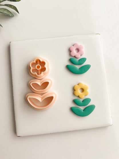 Floral Shape Dangle No. 1 Clay Cutter | Floral Dangle Polymer Clay Cutter for Handmade Earrings DIY Jewelry and Botanical Crafting