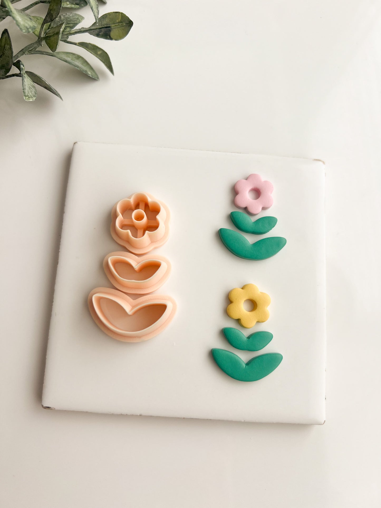 Floral Shape Dangle No. 1 Clay Cutter | Floral Dangle Polymer Clay Cutter for Handmade Earrings DIY Jewelry and Botanical Crafting
