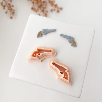 Six Shooter Clay Cutter | Western-Themed Polymer Clay Cutter for Cowboy Earrings and Crafts