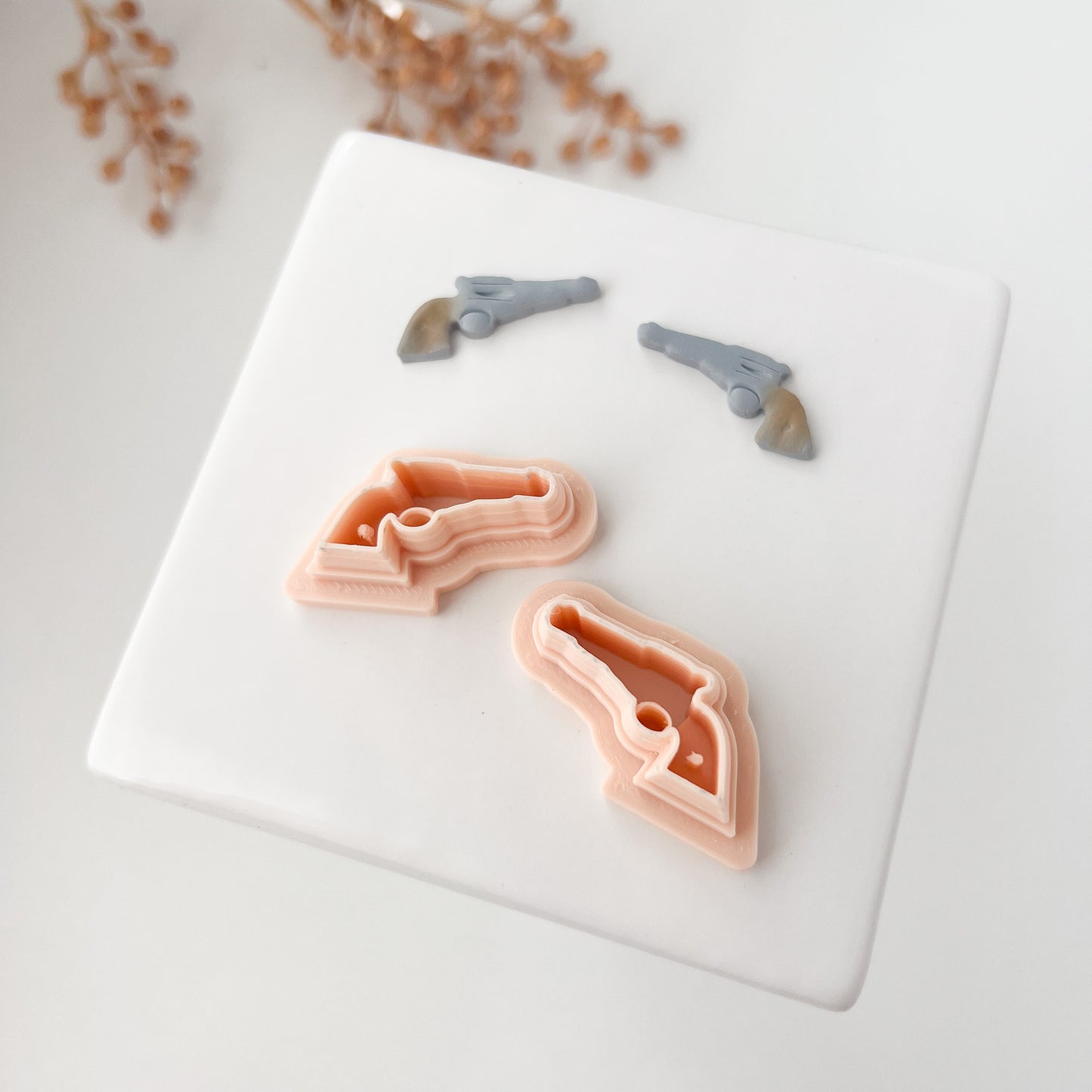 Six Shooter Clay Cutter | Western-Themed Polymer Clay Cutter for Cowboy Earrings and Crafts