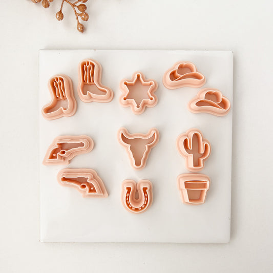 Western Small Bundle Clay Cutter Set |  Polymer Clay Cutters for Western Earrings, Jewelry and Cowboy Crafts