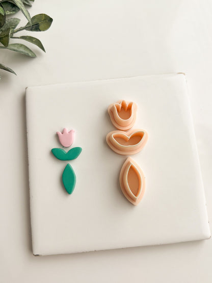 Elegant Floral Dangle Clay Cutter | Elegant Floral Dangle Polymer Clay Cutter for DIY Earrings Botanical Jewelry and Handmade Flower-Themed Accessories