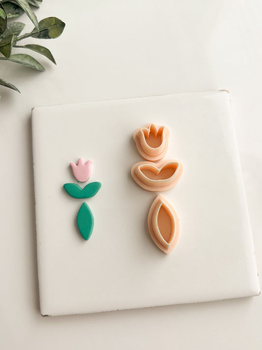 Elegant Floral Dangle Clay Cutter | Elegant Floral Dangle Polymer Clay Cutter for DIY Earrings Botanical Jewelry and Handmade Flower-Themed Accessories
