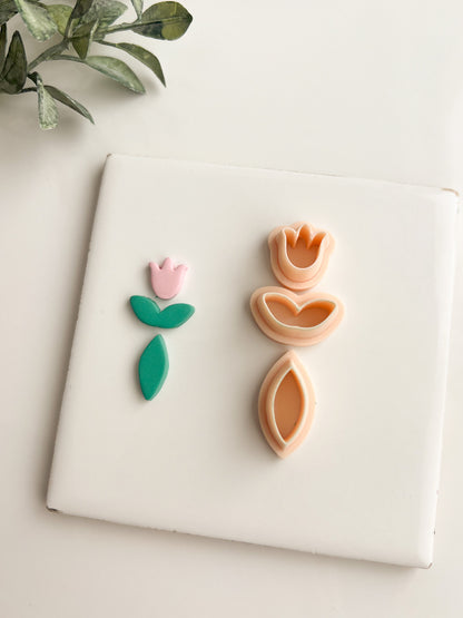 Elegant Floral Dangle Clay Cutter | Elegant Floral Dangle Polymer Clay Cutter for DIY Earrings Botanical Jewelry and Handmade Flower-Themed Accessories