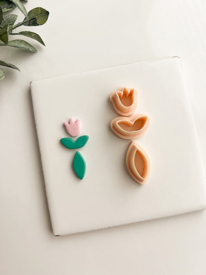 Elegant Floral Dangle Clay Cutter | Elegant Floral Dangle Polymer Clay Cutter for DIY Earrings Botanical Jewelry and Handmade Flower-Themed Accessories