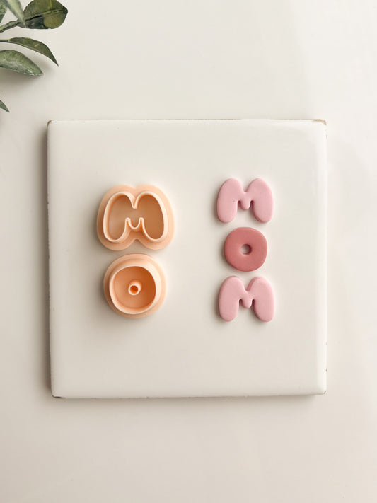 Mother's Day Mom Letters Clay Cutter | DIY Mother's Day Gift Polymer Clay Cutter Handmade Jewelry Making Custom Letter Clay Stamp for Crafts