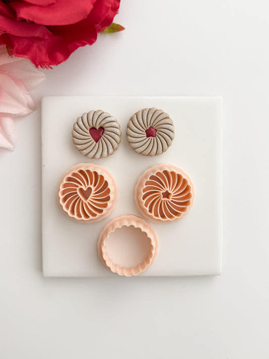Jam Biscuit Pair Clay Cutter | Jam Biscuit Pair Polymer Clay Cutter for DIY Bakery Earrings Sweet Treat Jewelry and Handmade Food Accessories