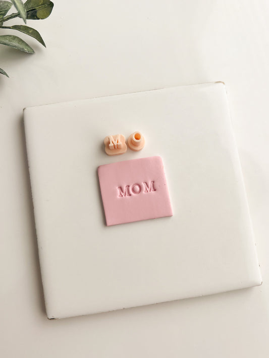 Mom Letter Type Stamps Clay Stamps | Custom Mom Letter Polymer Clay Stamp for DIY Earrings & Crafts Handmade Jewelry Personalized Clay Art