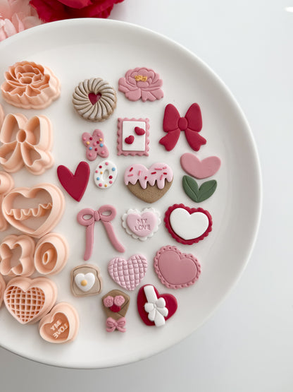 Valentine Mini Bundle No. 3 Clay Cutter Set | Valentine Mini Bundle No. 3 Polymer Clay Cutter Set for DIY Love Earrings Romantic Jewelry and Handmade Valentine's Accessories