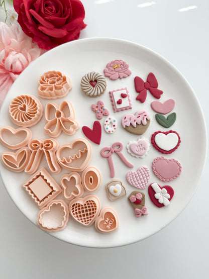 Valentine Mini Bundle No. 3 Clay Cutter Set | Valentine Mini Bundle No. 3 Polymer Clay Cutter Set for DIY Love Earrings Romantic Jewelry and Handmade Valentine's Accessories