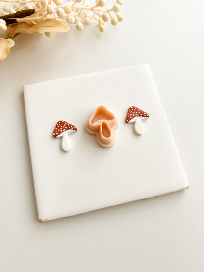 Mushroom Clay Cutter | Mushroom Polymer Clay Cutter for DIY Nature Earrings Cottagecore-Themed Jewelry and Handmade Forest Accessories