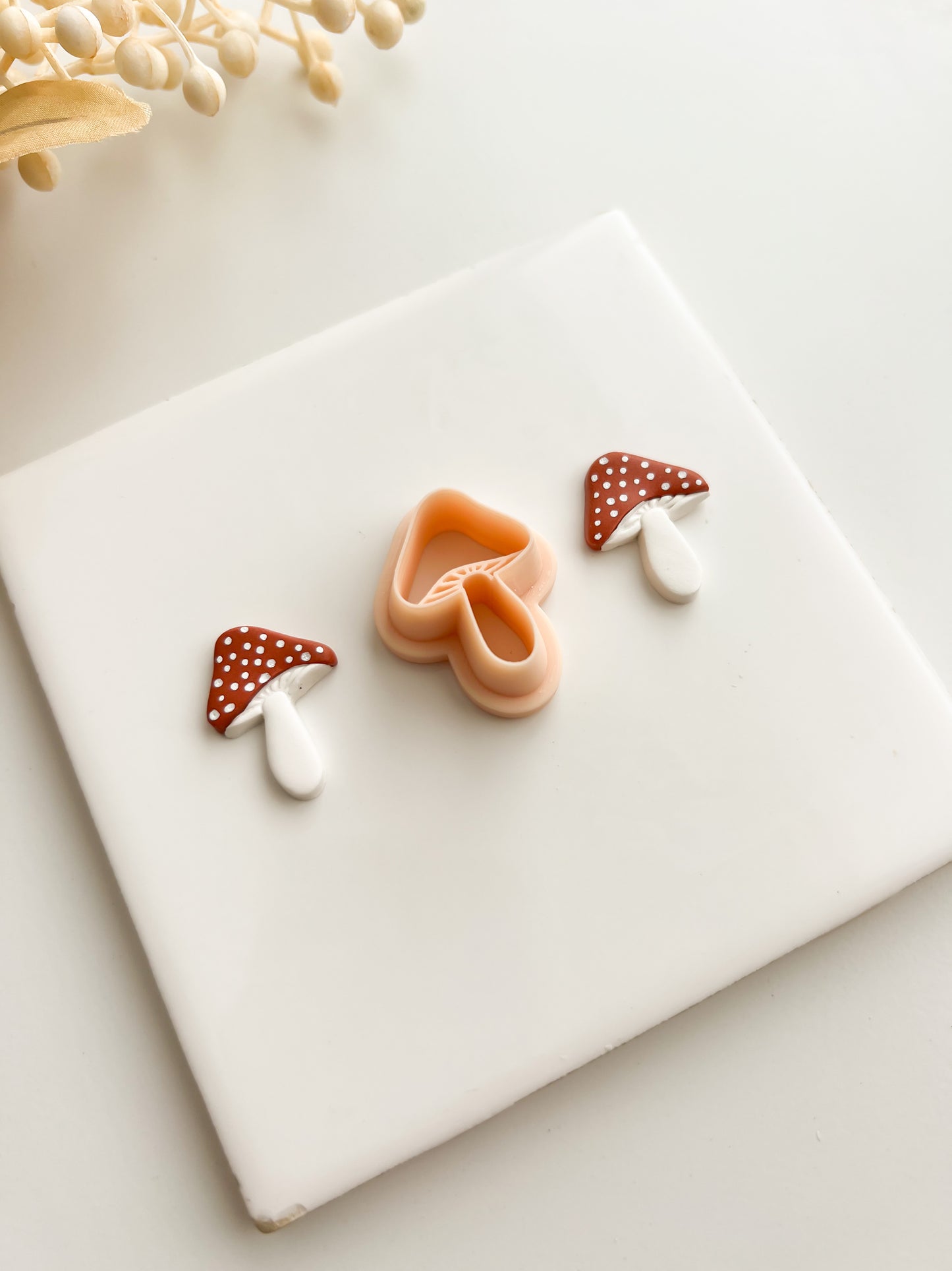 Mushroom Clay Cutter | Mushroom Polymer Clay Cutter for DIY Nature Earrings Cottagecore-Themed Jewelry and Handmade Forest Accessories
