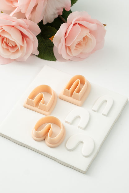 U Shape Trio Clay Cutter | Modern Polymer Clay Cutter Set for Geometric Earrings and Jewelry Making