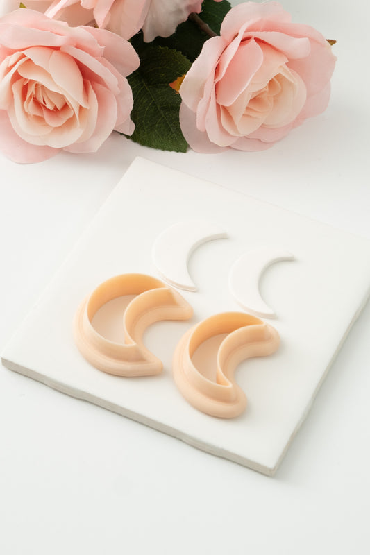 Elegant Moon Set Clay Cutter | Elegant Moon Polymer Clay Cutter Set for DIY Celestial Earrings Lunar-Themed Jewelry and Handmade Crafts