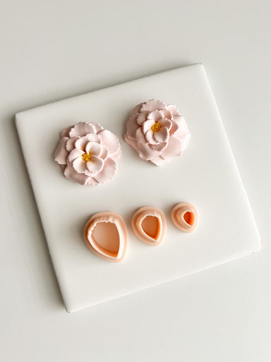 Peony Petal Clay Cutter Set | Peony Petal Polymer Clay Cutter Set for DIY Elegant Earrings Floral Jewelry and Handmade Botanical Accessories