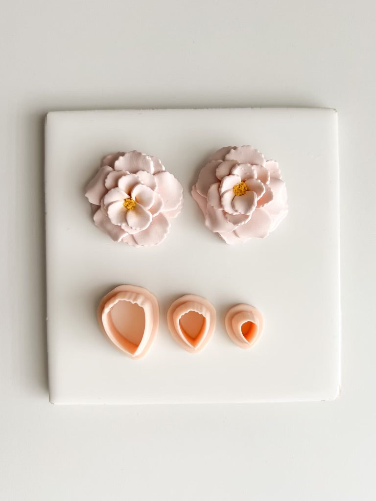 Peony Petal Clay Cutter Set | Peony Petal Polymer Clay Cutter Set for DIY Elegant Earrings Floral Jewelry and Handmade Botanical Accessories