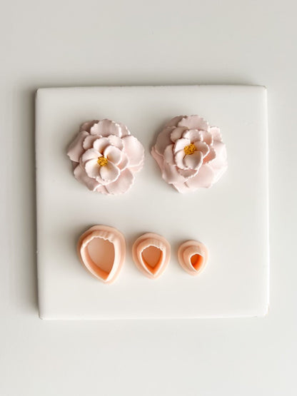 Peony Petal Clay Cutter Set | Peony Petal Polymer Clay Cutter Set for DIY Elegant Earrings Floral Jewelry and Handmade Botanical Accessories